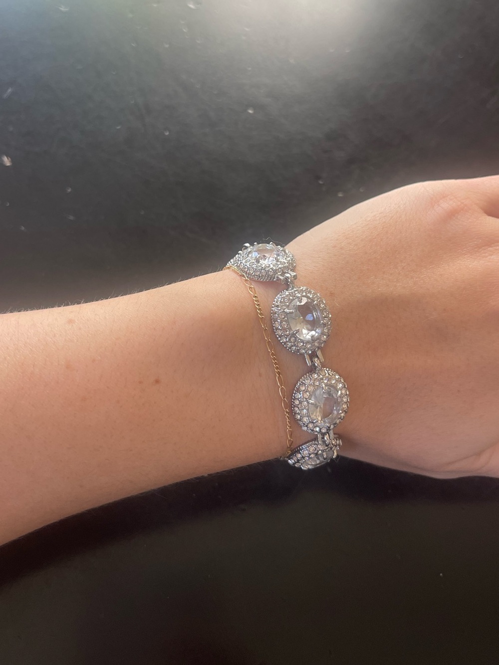 Halo Crystal Link Bracelet